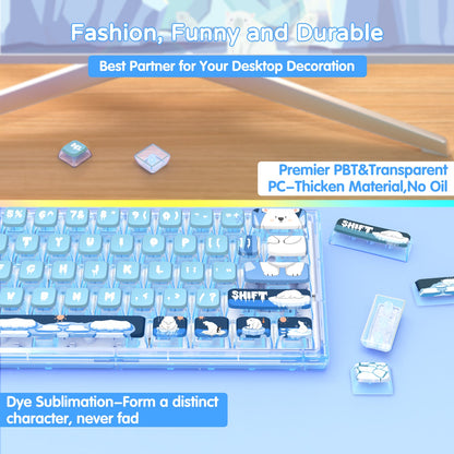 ATTACK SHARK 120 Keys PBT Dye-Sublimation Pudding Keycaps Set