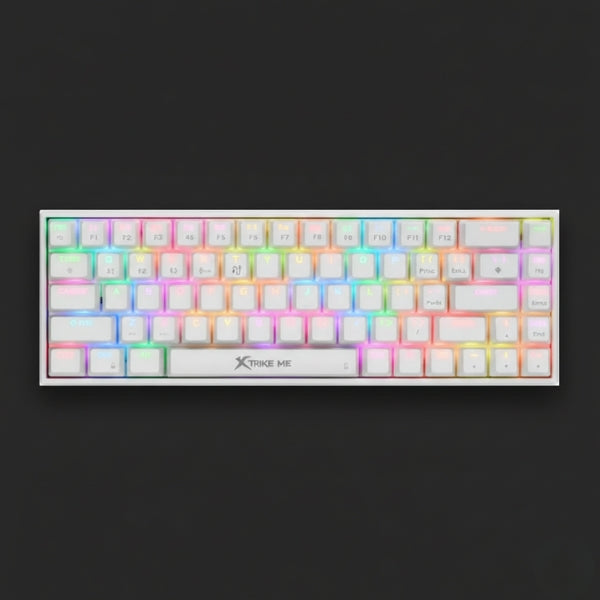 XTRIKE ME GK-995W WH 68 KEYS WIRELESS 2.4G BT5.2 TRI MODE GAMING MECHANICAL KEYBOARD WHITE