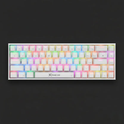 XTRIKE ME GK-995W WH 68 KEYS WIRELESS 2.4G BT5.2 TRI MODE GAMING MECHANICAL KEYBOARD WHITE
