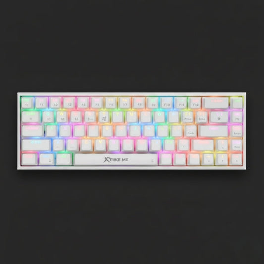 XTRIKE ME GK-995W WH 68 KEYS WIRELESS 2.4G BT5.2 TRI MODE GAMING MECHANICAL KEYBOARD WHITE