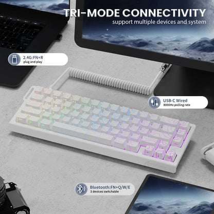 ATTACK SHARK X68PRO HE Wireless Rapid Trigger Keyboard With Coiled Cable