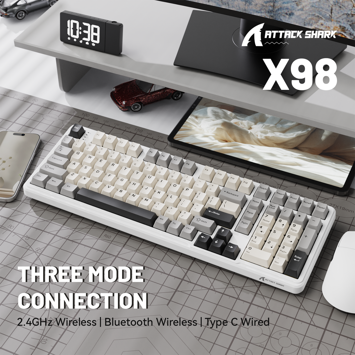 ATTACK SHARK X98 Full-size Wireless Mechanical Keyboard