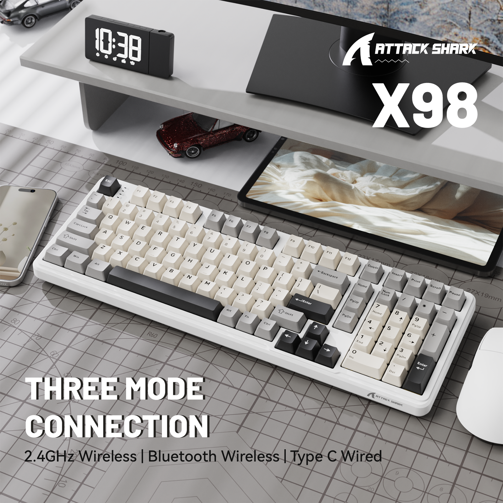 ATTACK SHARK X98 Full-size Wireless Mechanical Keyboard