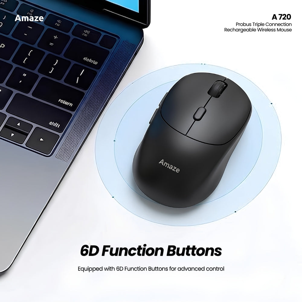 Probus Triple Connection Rechargeable Wireless Mouse   | A720