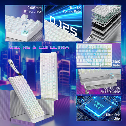 ATTACK SHARK R82 HE Wired 75% Gaming Keyboard  with C01ULTRA LED Cable