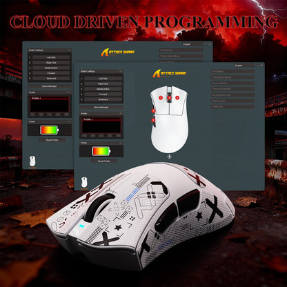 ATTACK SHARK V3PRO Ultra-Light Tri-Mode Gaming Mouse with Charging Dock