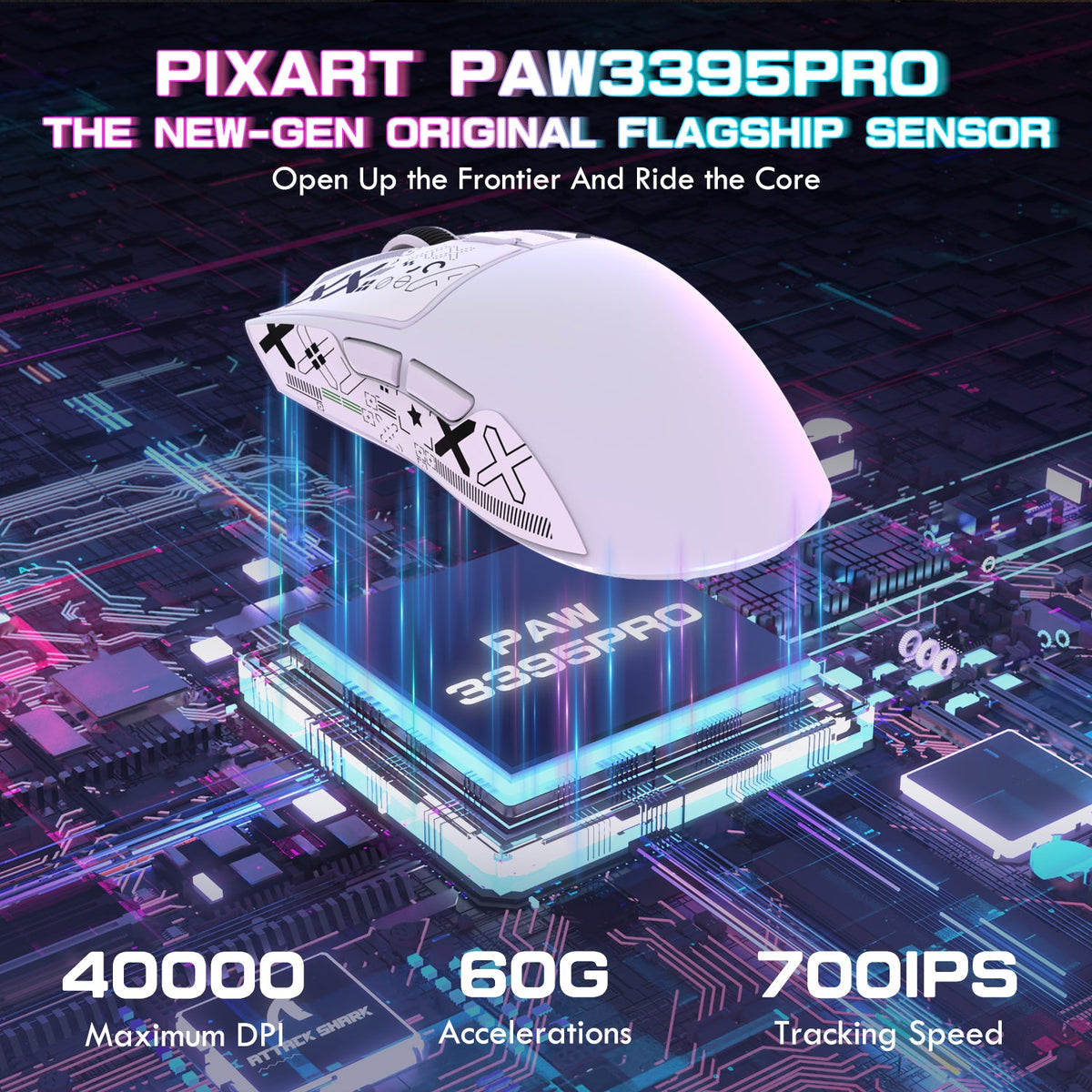 ATTACK SHARK X1 Tri-mode Gaming Mouse With Touchpad RGB Charging Dock PAW3395PRO Sensor