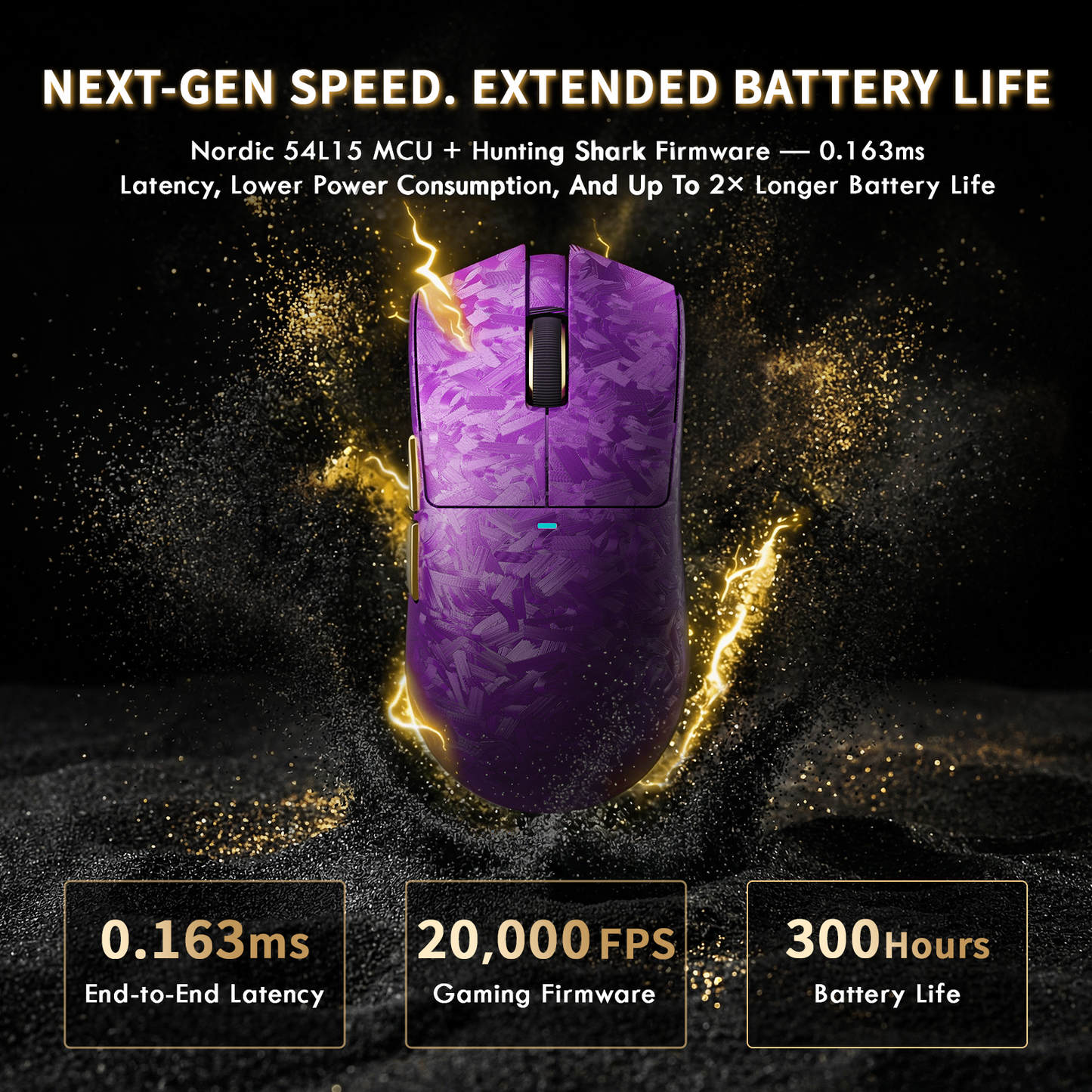 ATTACK SHARK X11 ULTRA Carbon Fiber Wireless Gaming Mouse With C06 Ultra LED Cable