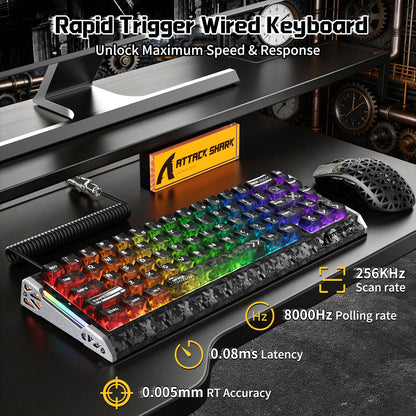 ATTACK SHARK R68 HE & R5 ULTRA Carbon Fiber Gaming Bundle With C01 ULTRA Coiled Cable