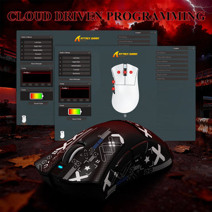 ATTACK SHARK V3PRO Ultra-Light Tri-Mode Gaming Mouse with Charging Dock