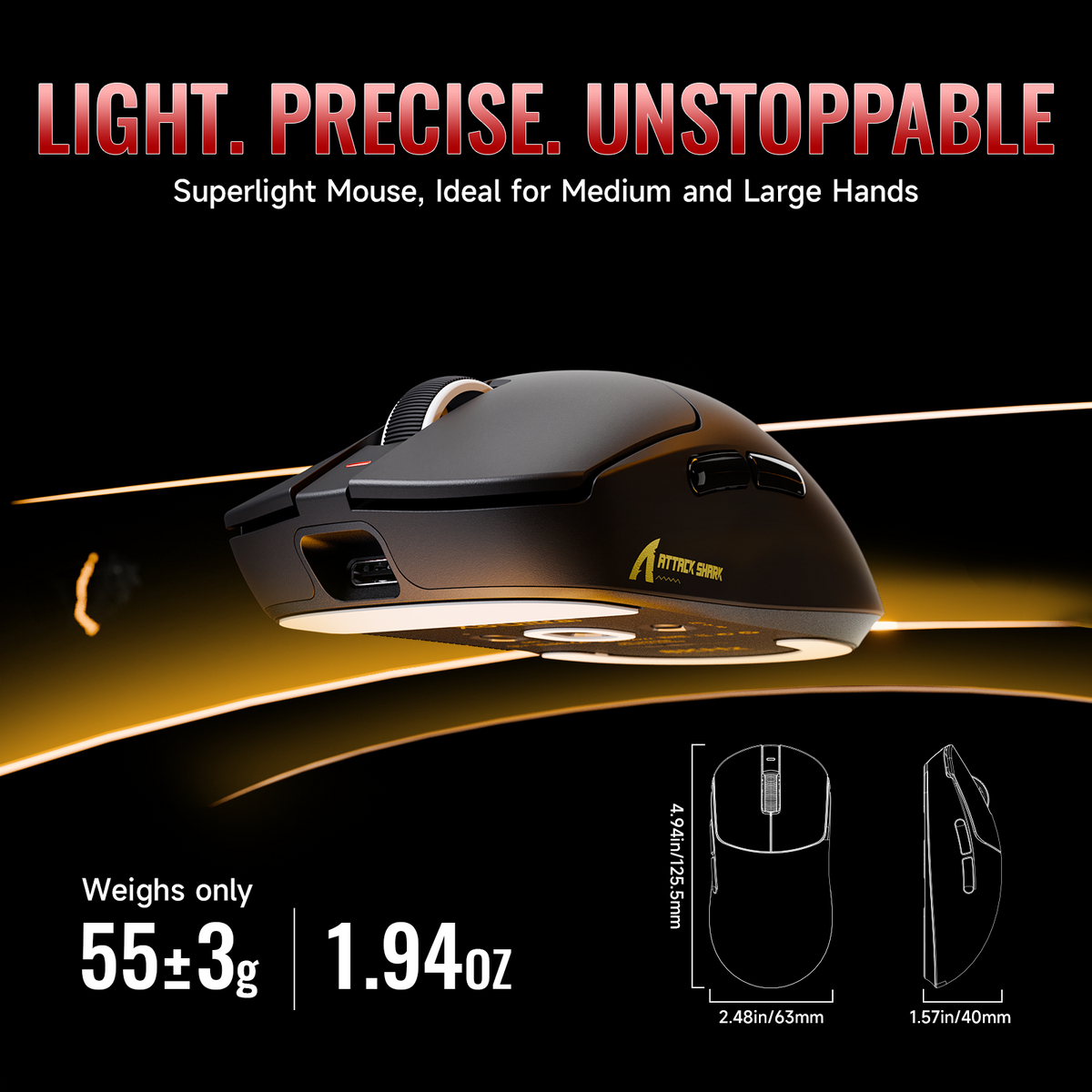 ATTACK SHARK X8 Series Tri-mode  Lightweight Wireless Gaming Mouse