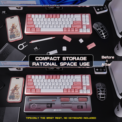 ATTACK SHARK Aluminum Alloy Wrist Rest with Partition Storage Case