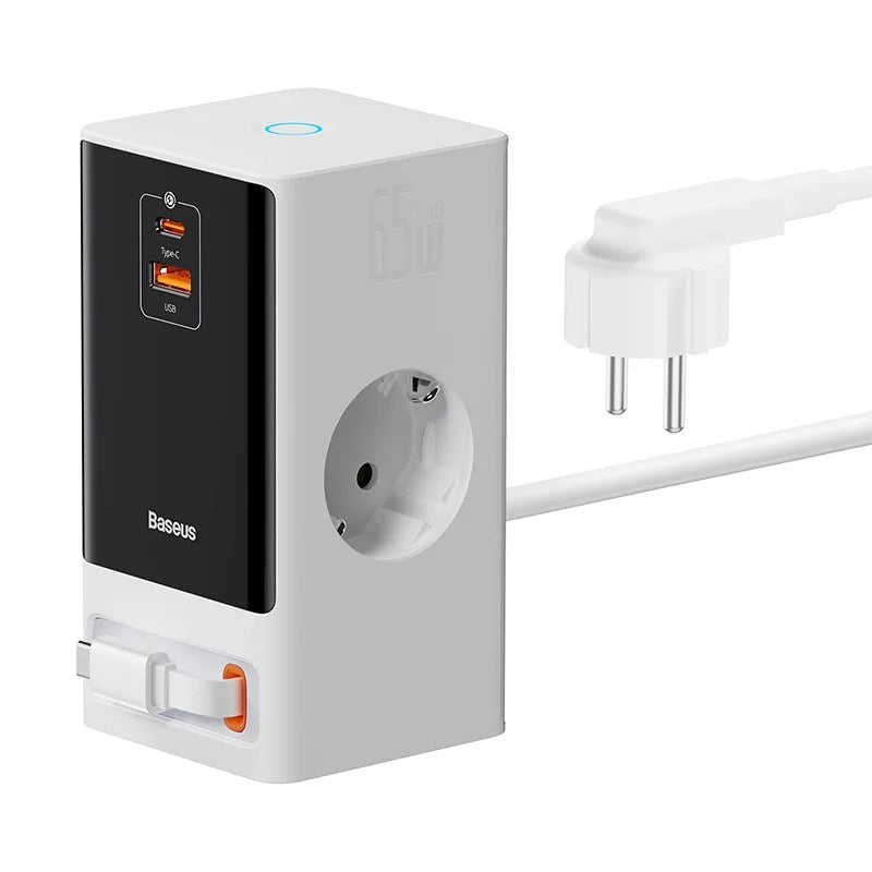 Baseus PowerCombo Digital PowerStrip 2AC+1U+1C+Retractable-C 65W