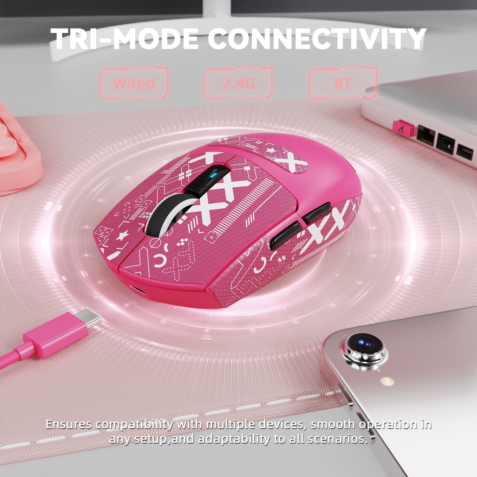 ATTACK SHARK G3 PRO Tri-mode Wireless Gaming Mouse with Charge Dock 25000 DPI Ultra Lightweight