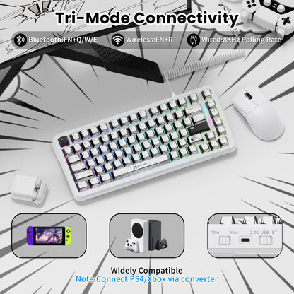 ATTACK SHARK X82PRO HE Magnetic Keyboard With C01Ultra RGB Coiled Cable