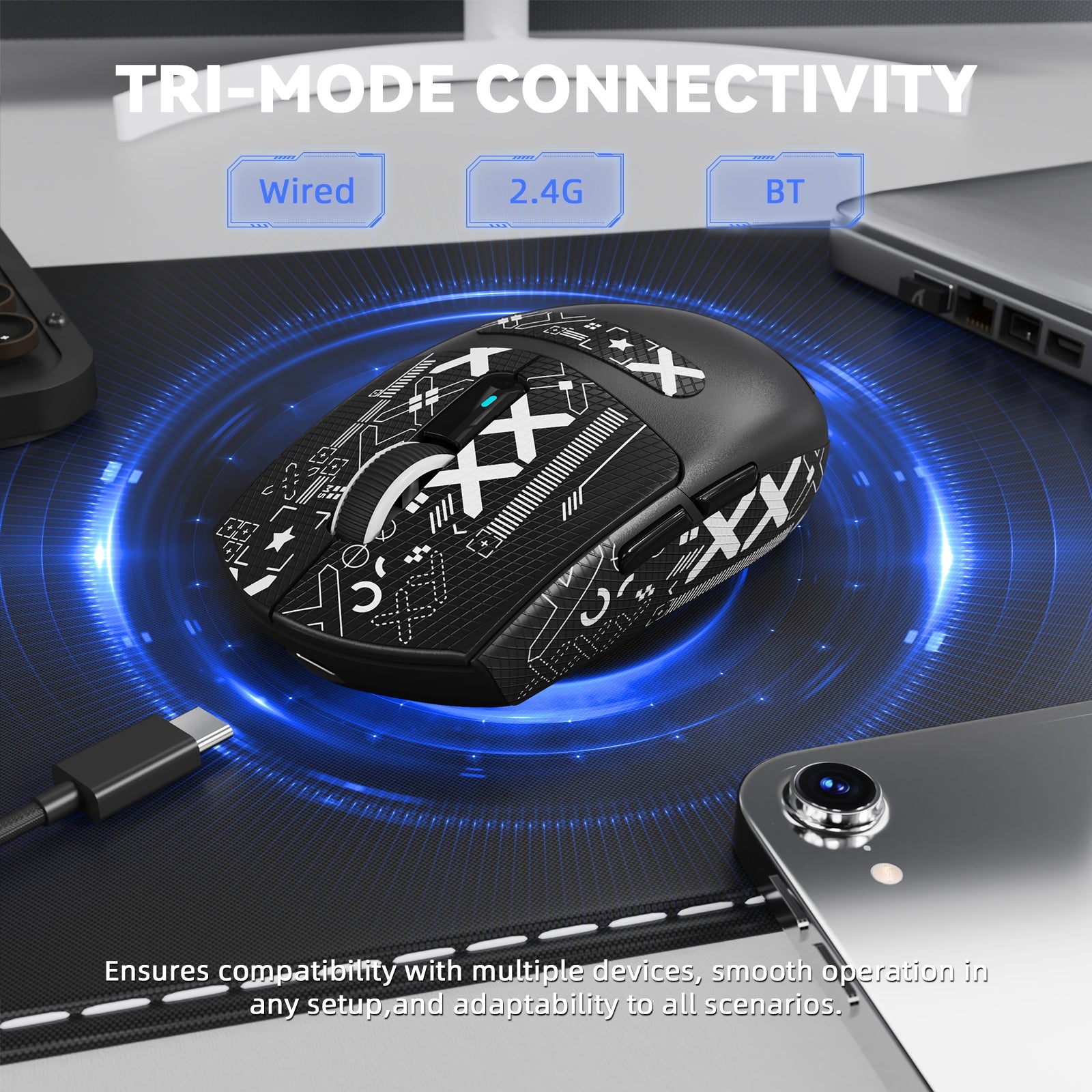 ATTACK SHARK G3 PRO Tri-mode Wireless Gaming Mouse with Charge Dock 25000 DPI Ultra Lightweight