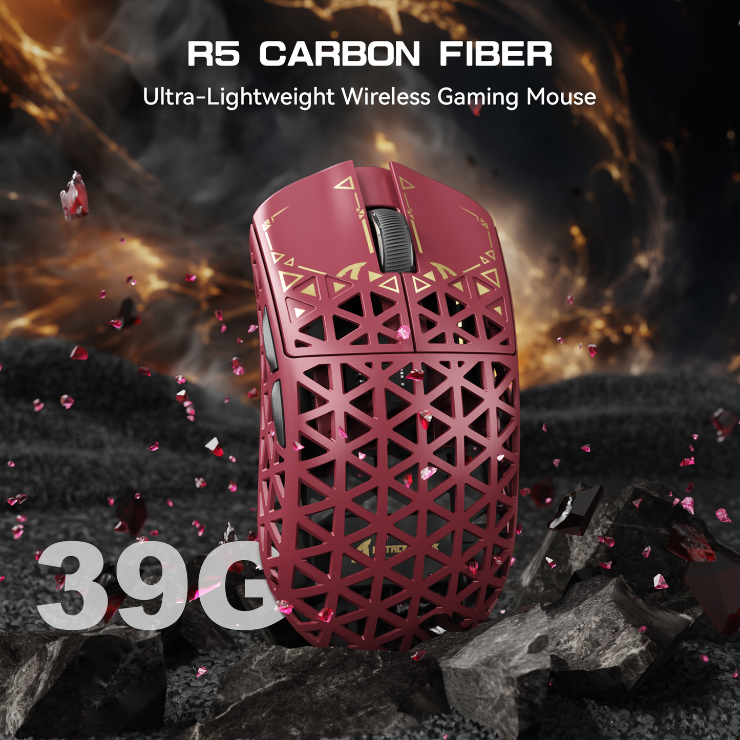 ATTACK SHARK R5 ULTRA Carbon Fiber Wireless 8K PAW3950MAX Gaming Mouse