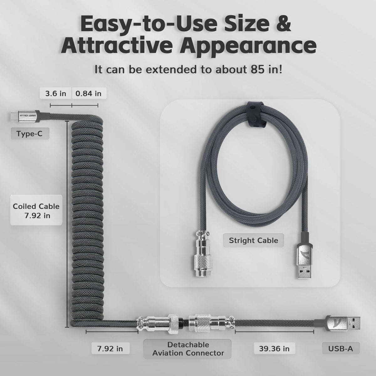 ATTACK SHARK C01PRO Coiled Cable