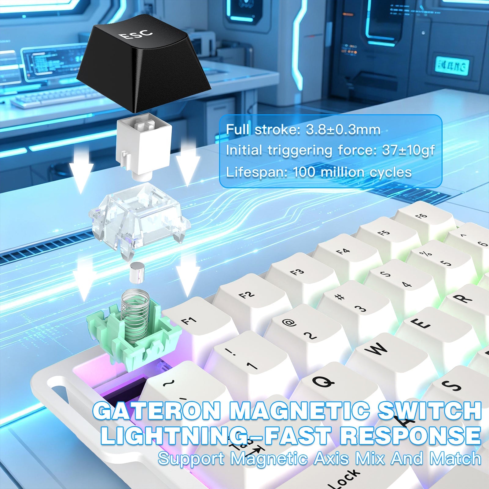 ATTACK SHARK M36 HE One-Handed Magnetic Switch Keyboard
