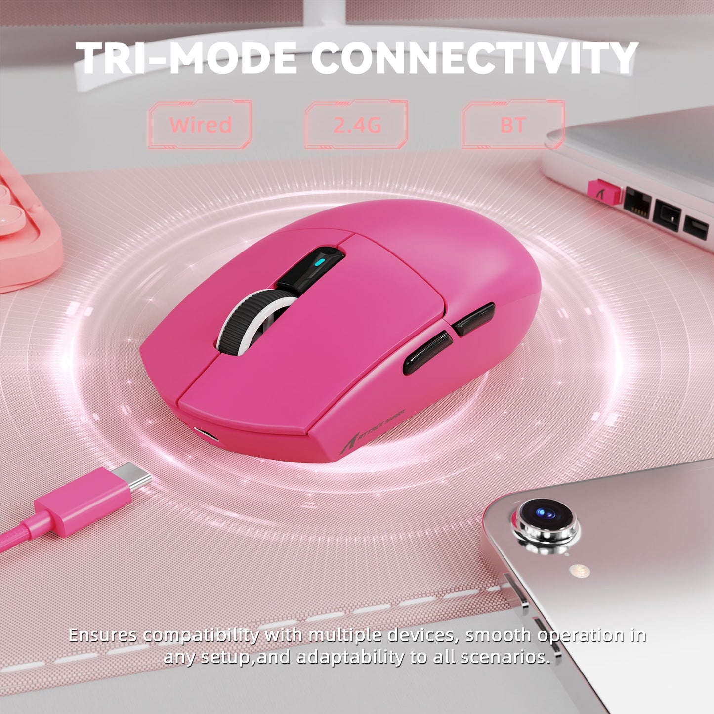 ATTACK SHARK G3 PRO Tri-mode Wireless Gaming Mouse with Charge Dock 25000 DPI Ultra Lightweight