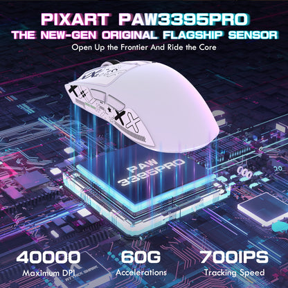 ATTACK SHARK X1 Tri-mode Gaming Mouse With Touchpad RGB Charging Dock PAW3395PRO Sensor
