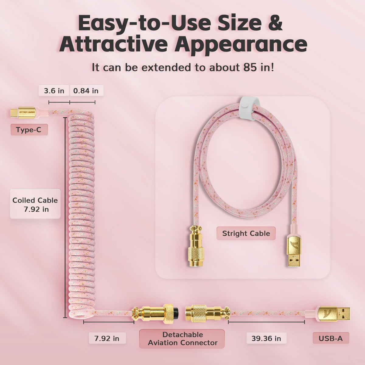 ATTACK SHARK C03 COILED CABLE