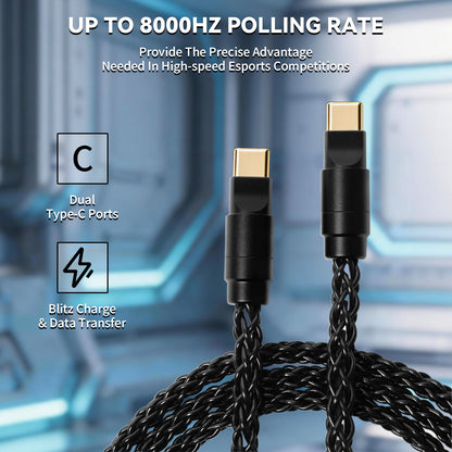 ATTACK SHARK C07 PRO 2-In 1  Type C Cable for 8KHz Gaming Keyboard/Mouse