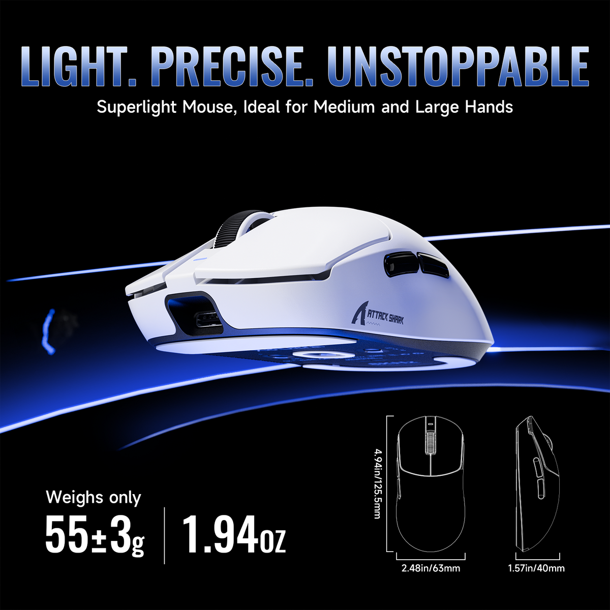 ATTACK SHARK X8 Series Tri-mode  Lightweight Wireless Gaming Mouse