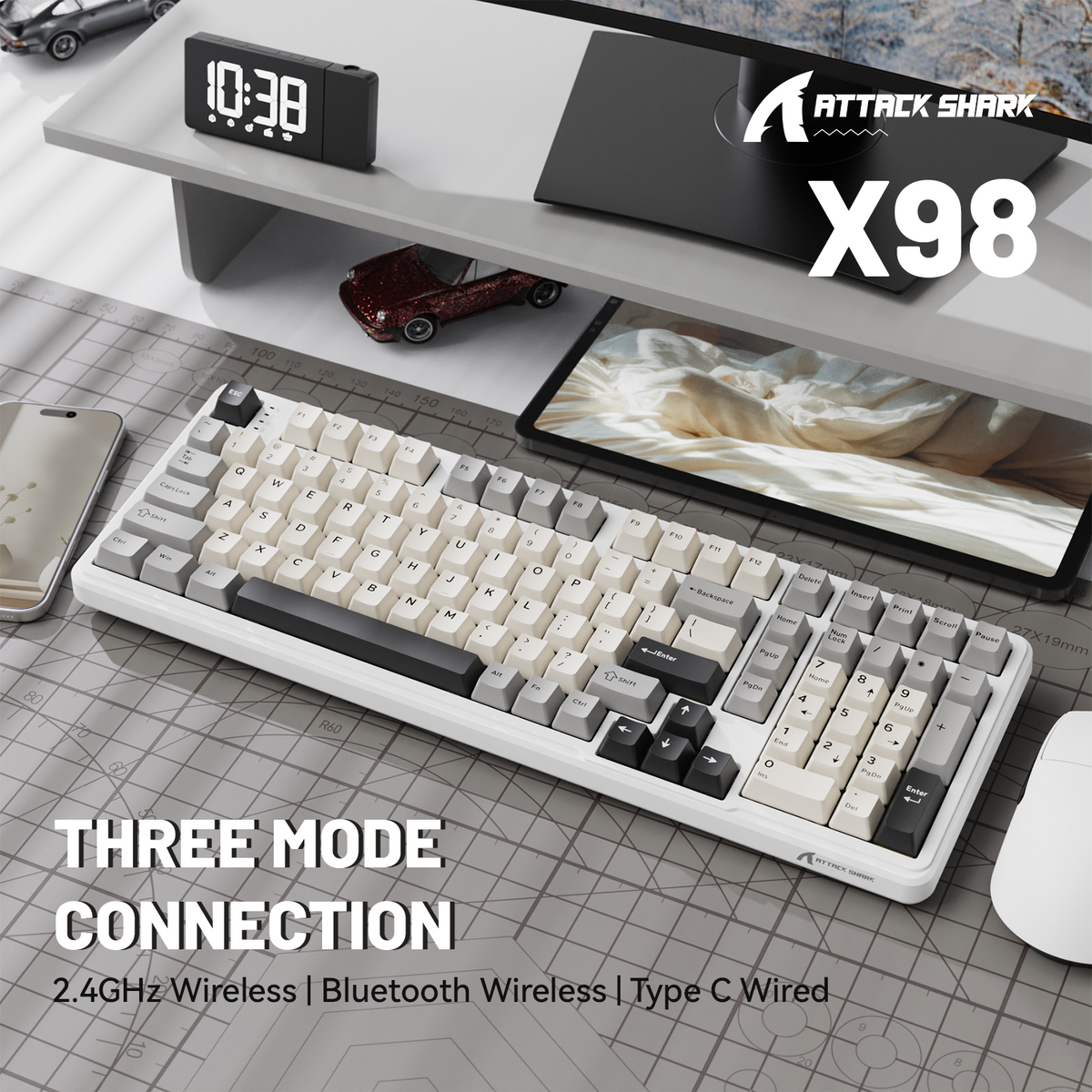 ATTACK SHARK X98 Full-size Wireless Mechanical Keyboard
