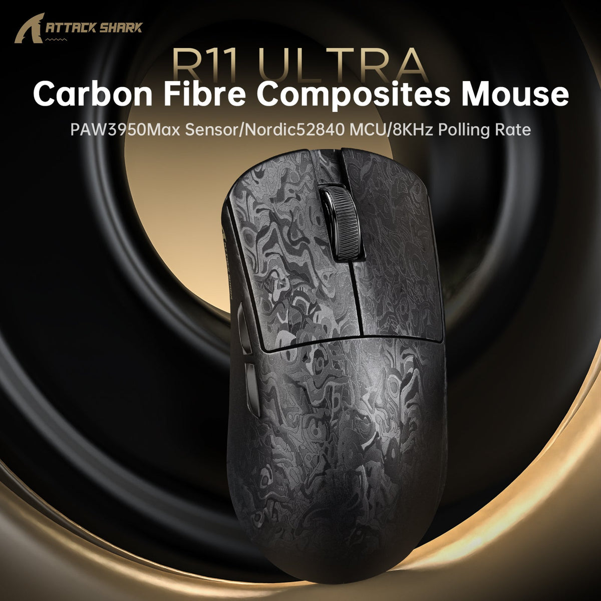 ATTACK SHARK R68 HE & R11 ULTRA Carbon Fiber Gaming Bundle With C01 ULTRA Coiled Cable