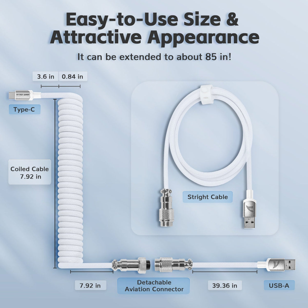 ATTACK SHARK C01PRO Coiled Cable