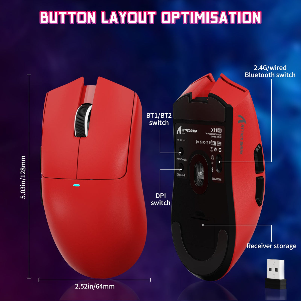 ATTACK SHARK X11SE Wireless Gaming Mouse
