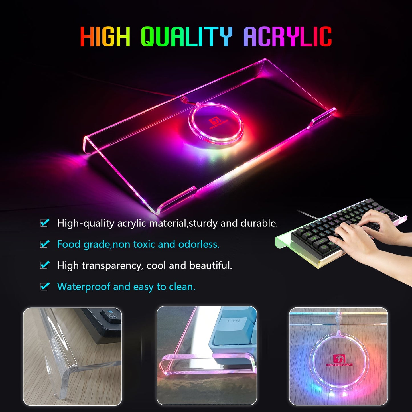 ATTACK SHARK X MAMBASNAKE Ergonomic RGB Keyboard Holder