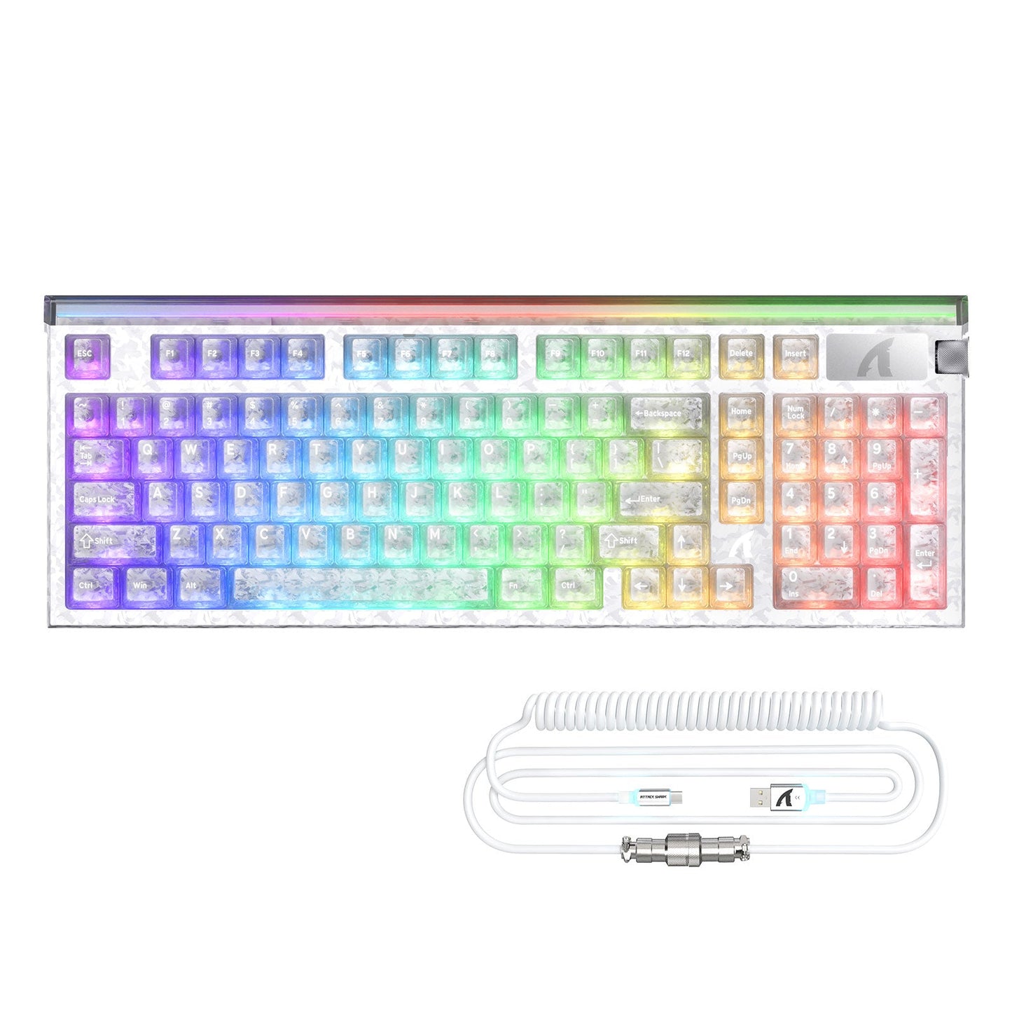 ATTACK SHARK R98 HE Carbon Fiber Wired Rapid Trigger Magnetic Switch Keyboard With C01 Ultra RGB Coiled Cable