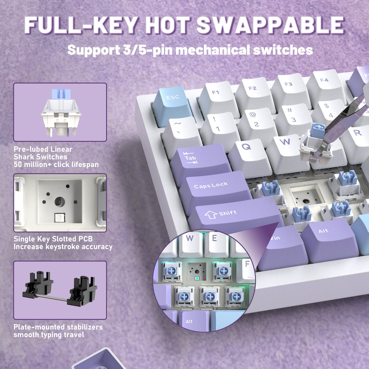 ATTACK SHARK X820ULTRA Mechanical Keyboard with C01ULTRA Coiled Cable