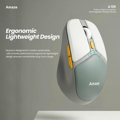 Probus Triple Connection Rechargeable Wireless Mouse   | A725