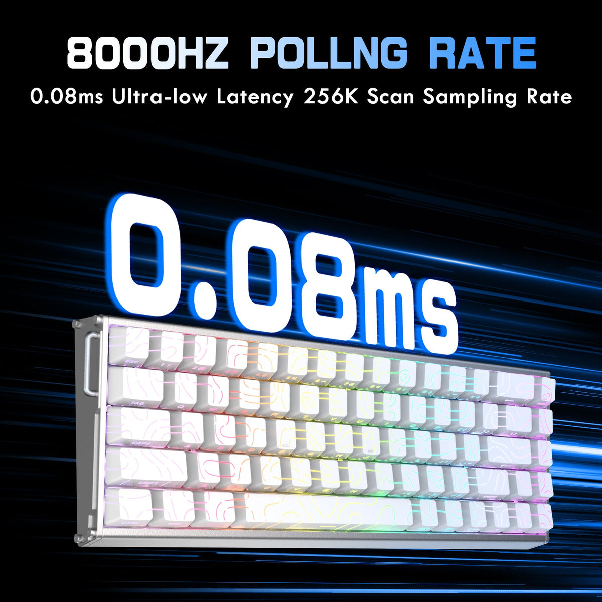 ATTACK SHARK X68MAX HE Rapid Trigger CNC Aluminum Keyboard Magnetic Switch with C01Ultra RGB Coiled Cable