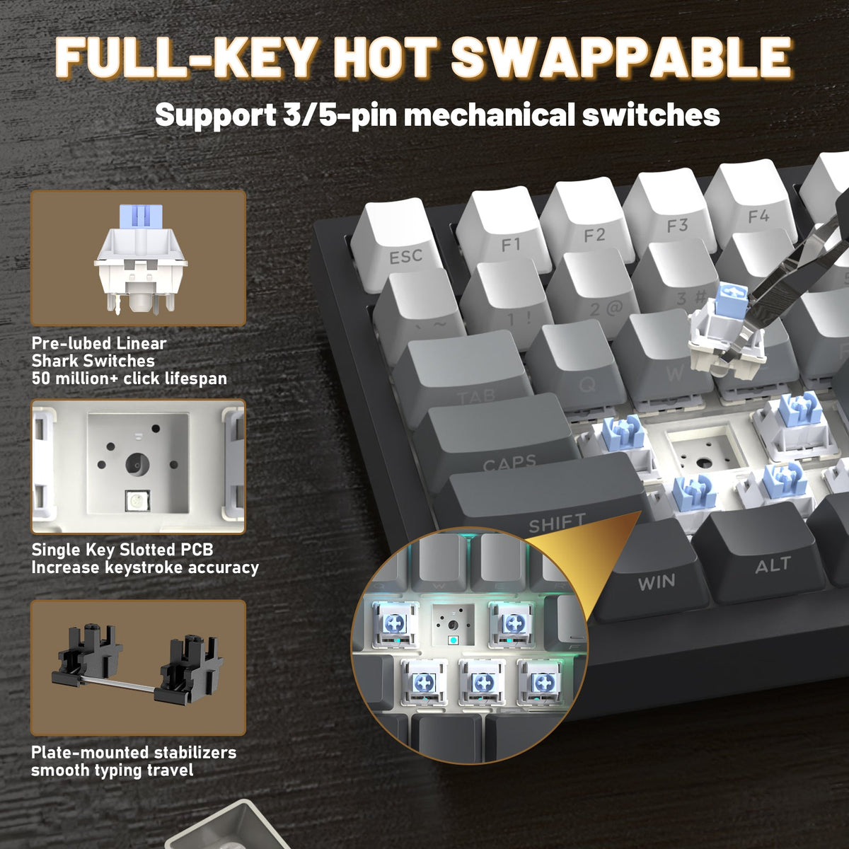 ATTACK SHARK X820ULTRA Mechanical Keyboard with C01ULTRA Coiled Cable