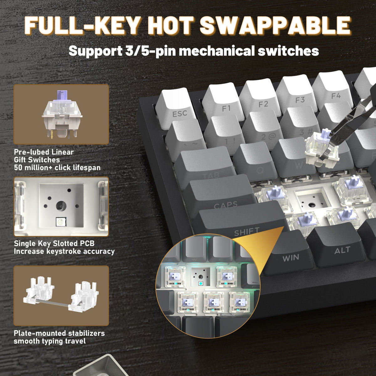 ATTACK SHARK X820ULTRA Mechanical Keyboard with C01ULTRA Coiled Cable
