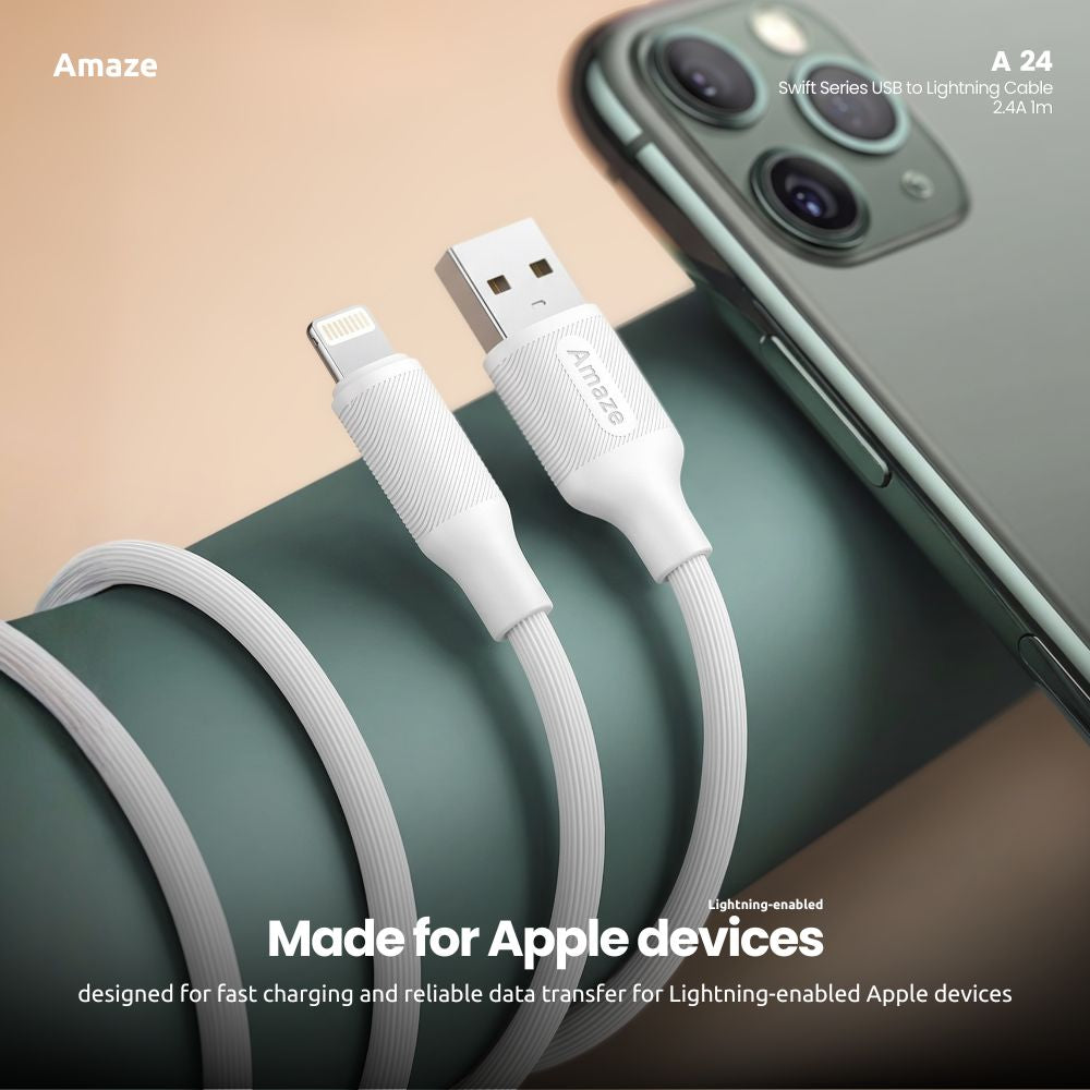 Swift Series USB to Lightning Cable 2.4A 1m | A24