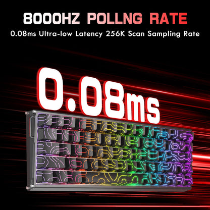 ATTACK SHARK X68MAX HE Rapid Trigger CNC Aluminum Keyboard Magnetic Switch with C01Ultra RGB Coiled Cable