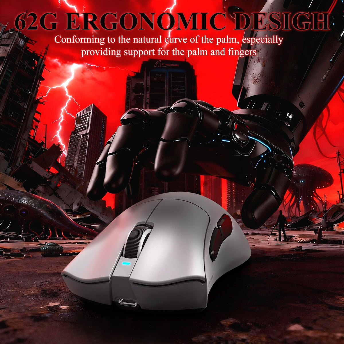 ATTACK SHARK V3PRO Ultra-Light Tri-Mode Gaming Mouse with Charging Dock