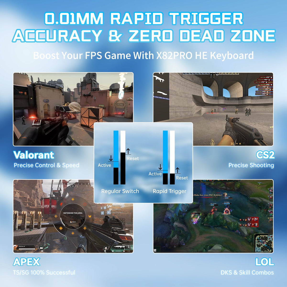 ATTACK SHARK X82PRO HE Wireless Rapid Trigger Gaming Keyboard Magnetic Switch