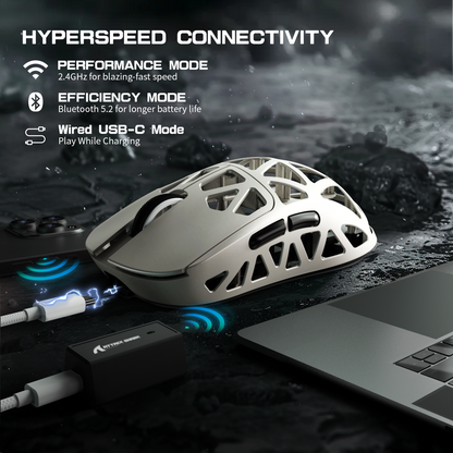 ATTACK SHARK R2 Magnesium Alloy PAW3950 Gaming Mouse 8K with Mouse Coiled Cable (Not Include the Charging Dock)