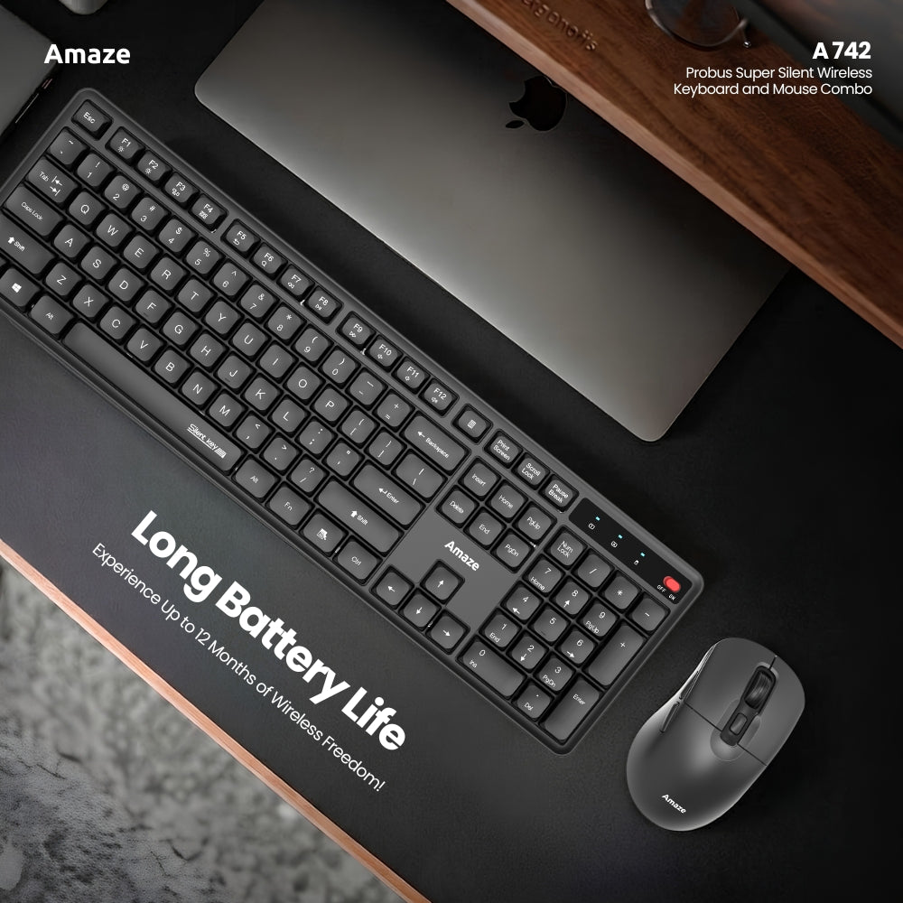 Probus Super Silent Wireless Keyboard and Mouse Combo- A742