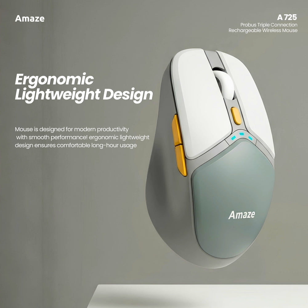 Probus Triple Connection Rechargeable Wireless Mouse   | A725