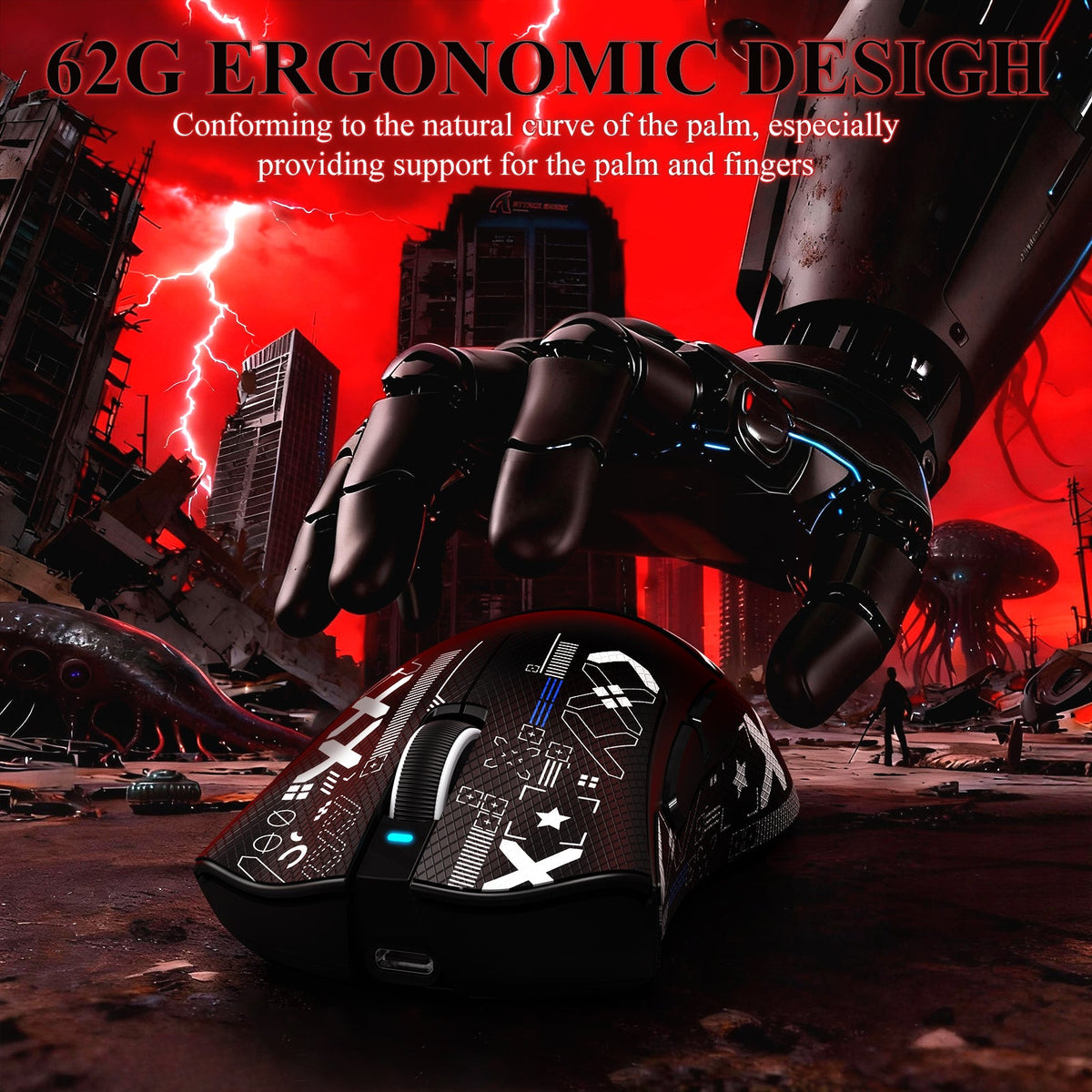ATTACK SHARK V3PRO Ultra-Light Tri-Mode Gaming Mouse with Charging Dock
