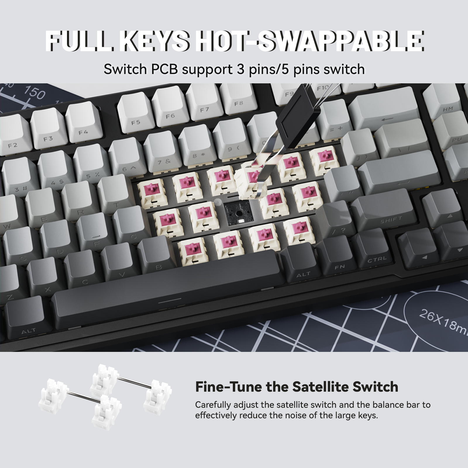 ATTACK SHARK X98 Full-size Wireless Mechanical Keyboard