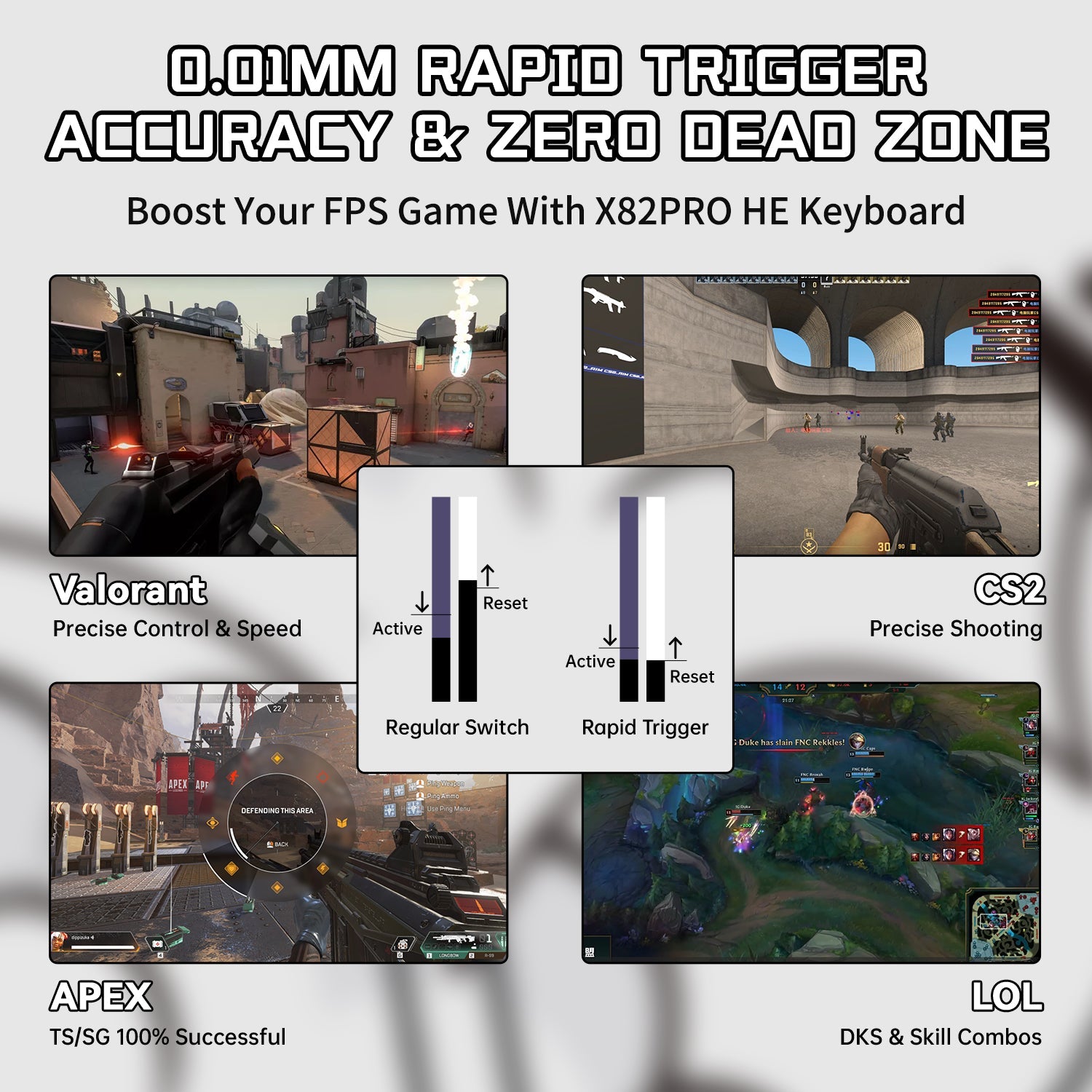 ATTACK SHARK X82PRO HE Wireless Rapid Trigger Gaming Keyboard Magnetic Switch