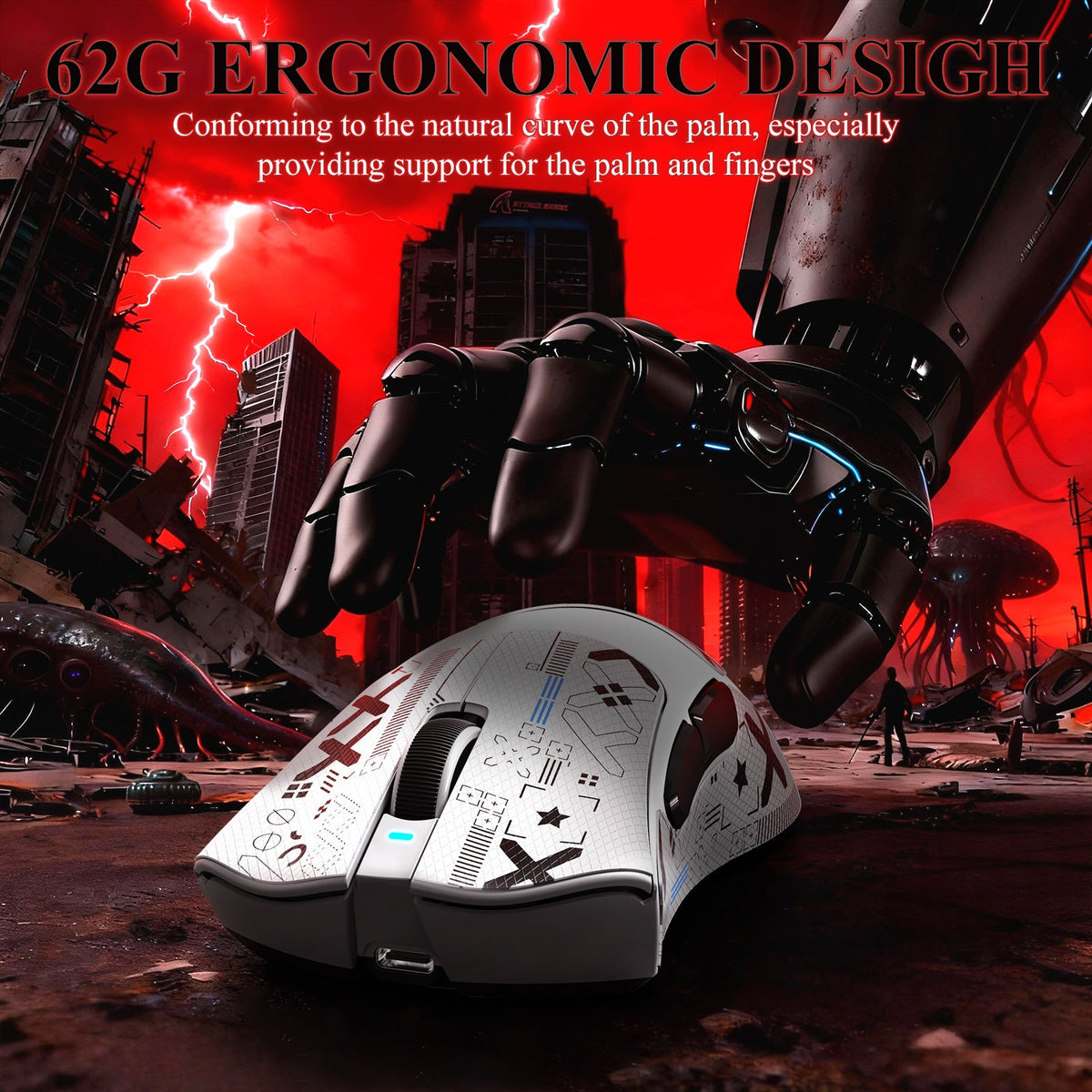 ATTACK SHARK V3PRO Ultra-Light Tri-Mode Gaming Mouse with Charging Dock